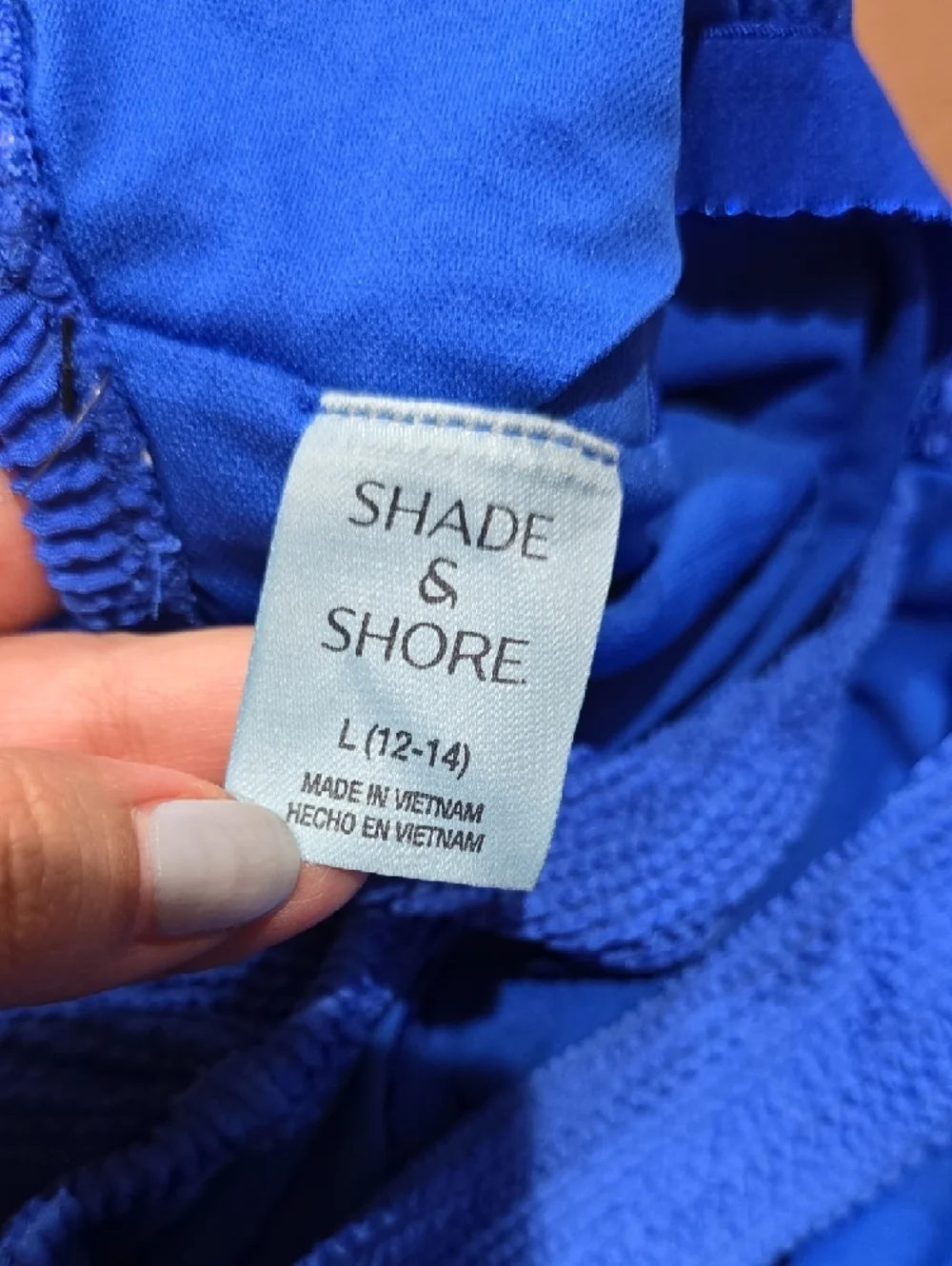 SHADE & SHORE Cobalt Blue Textured One-Piece, Nwt Size Large